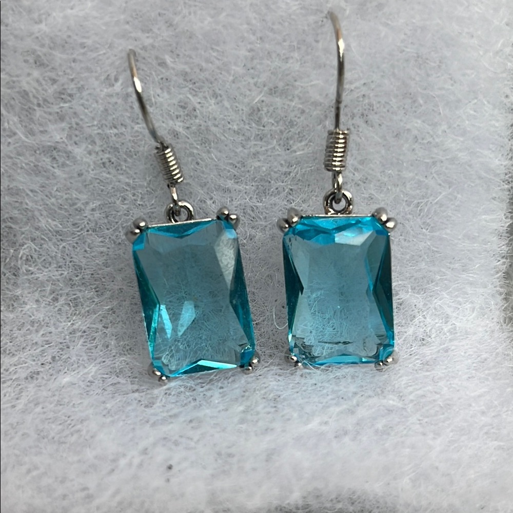 Elegant Blue Gemstone Earrings